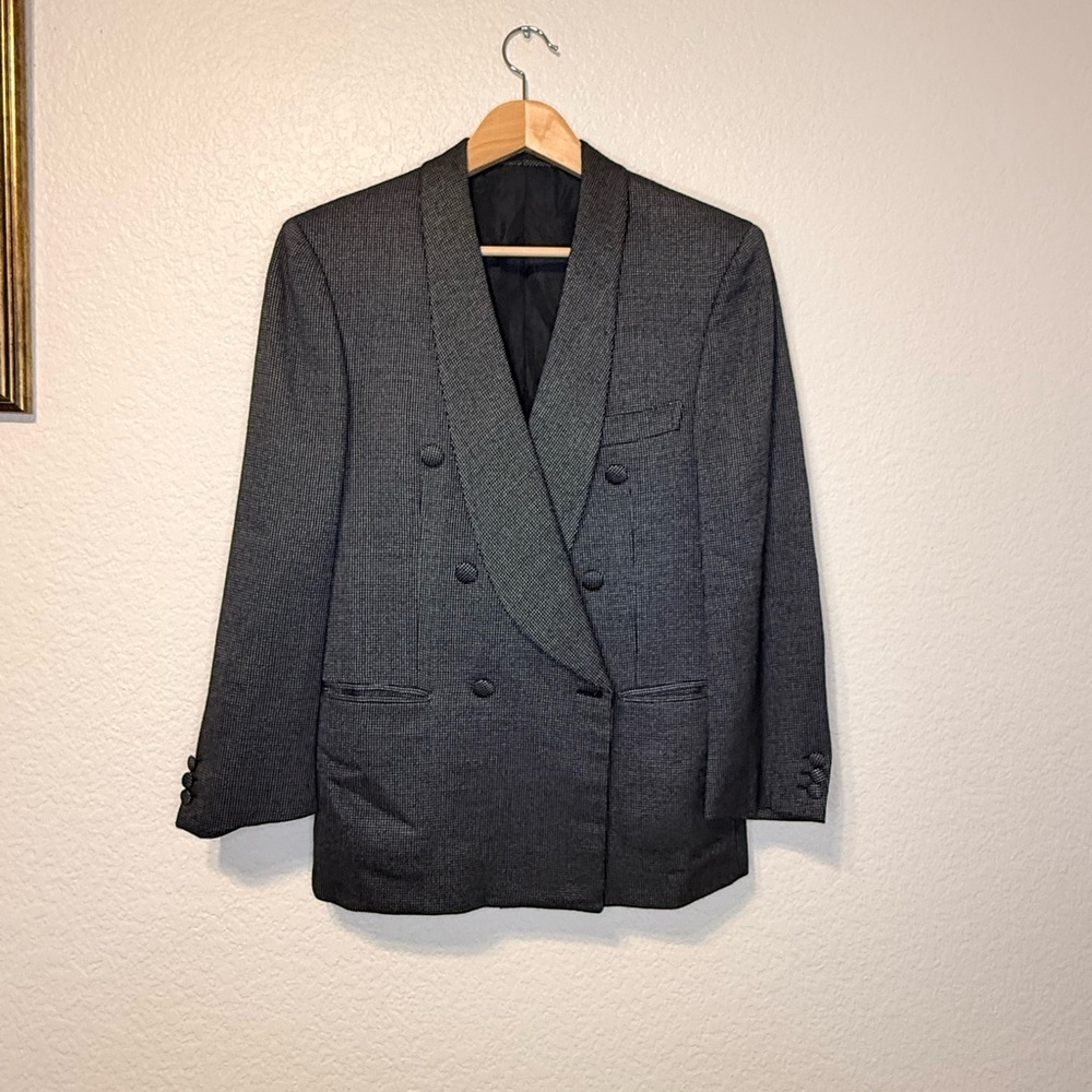 Classic Gray Double-Breasted Men's Blazer